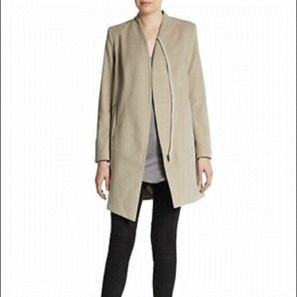 NEW Helmut Lang Neutral Moleskin Asymmetric Zip Jacket Size M